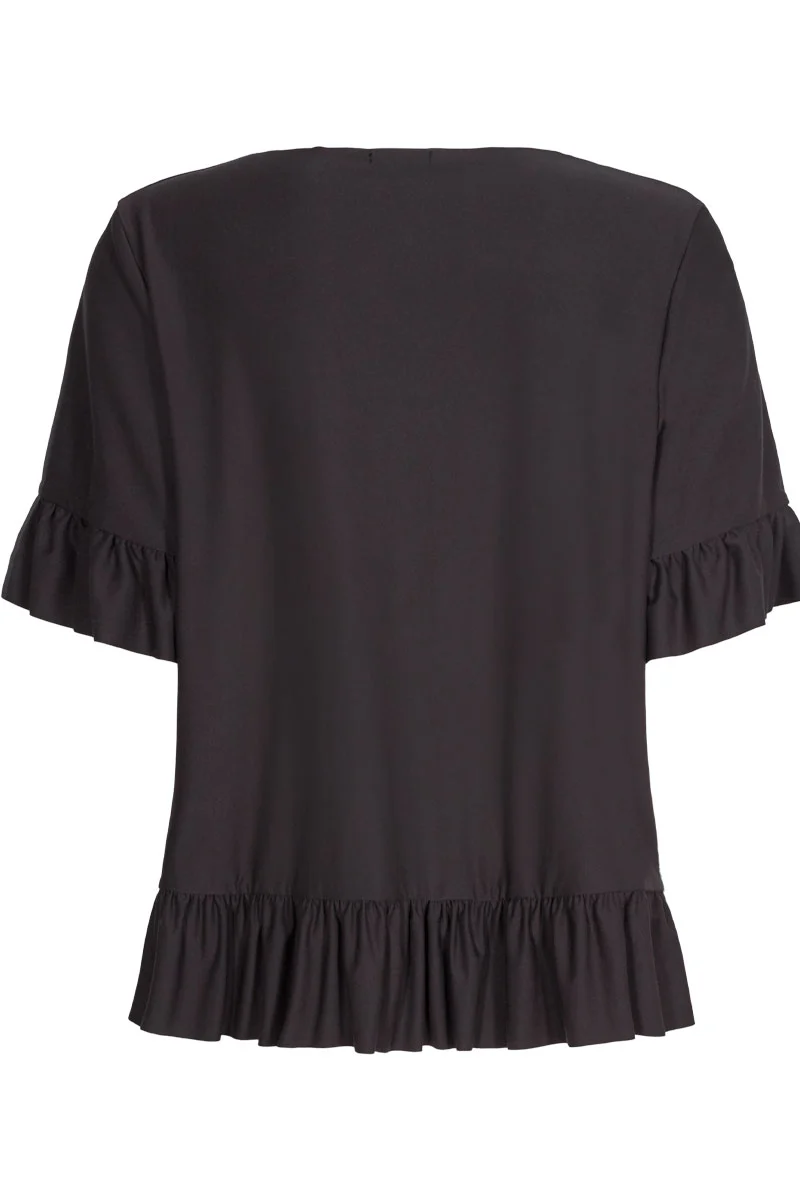 Alma Frill T-shirt | Sort | T-shirt fra  Liberté Essentiel - Image 4