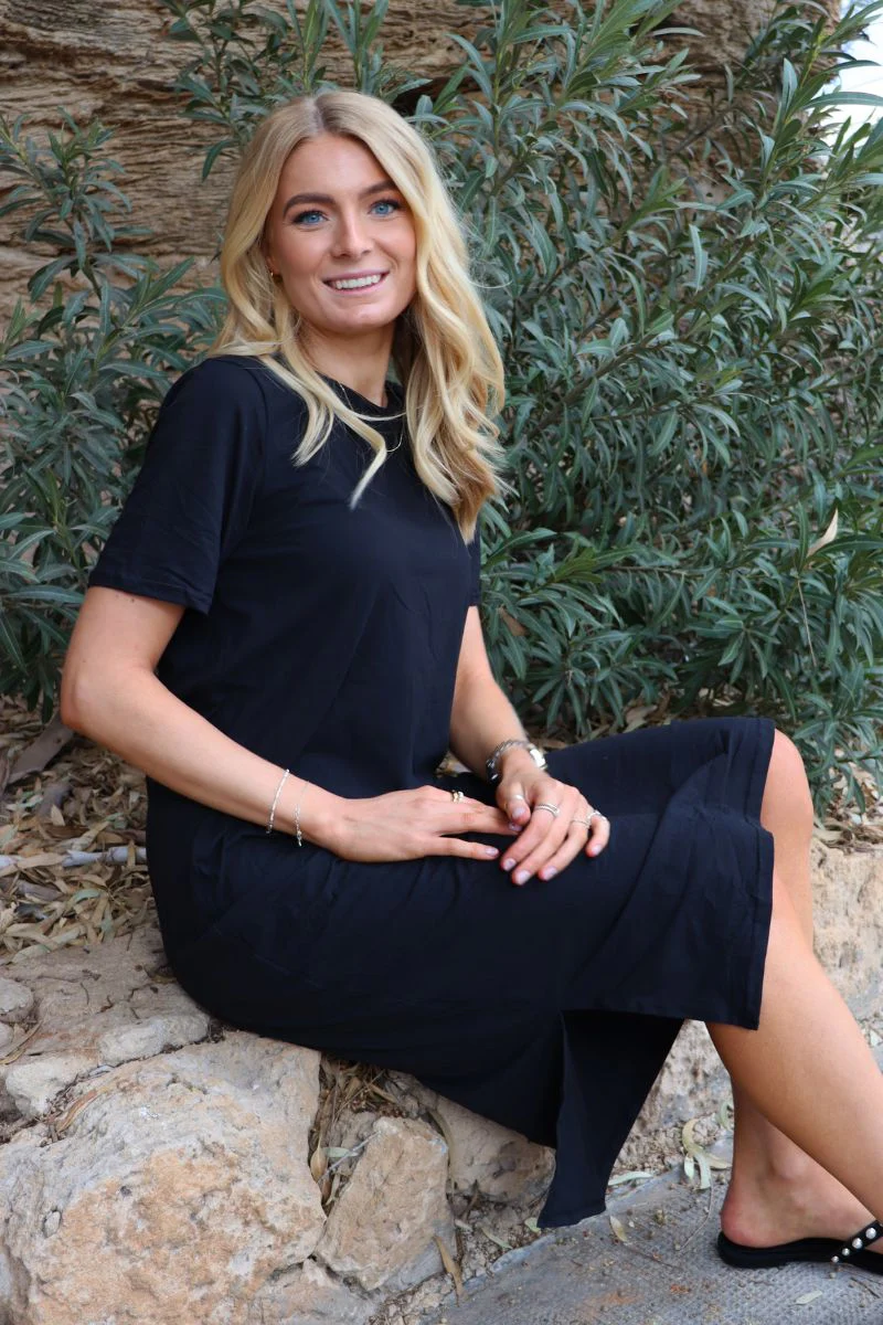 Alma Tshirt Dress | Sort | Kjole fra Liberté - Image 6