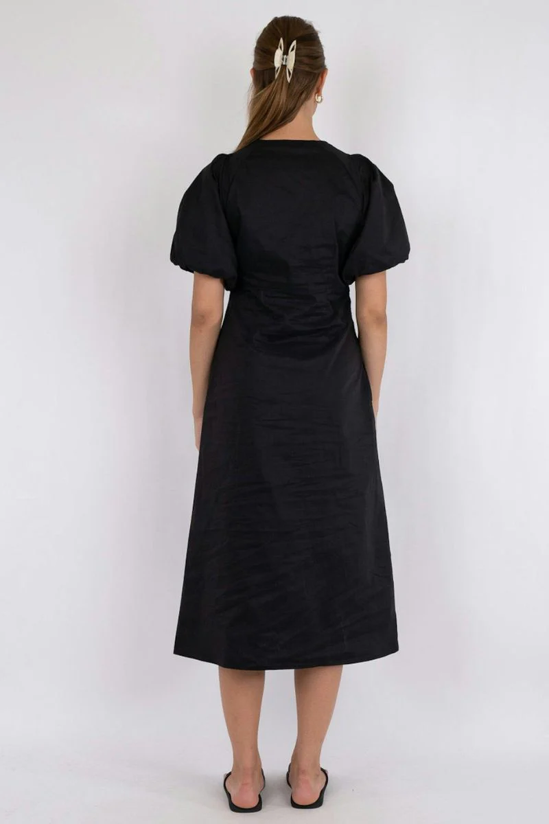 Illana Poplin Dress | Black | Kjole fra Neo Noir - Image 6