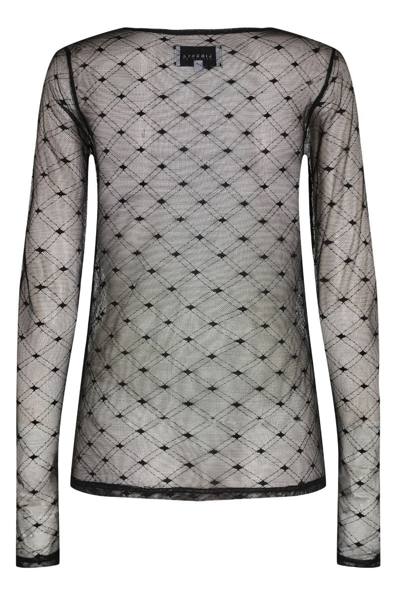 Isa Ls Lace Blouse | Black Check | Bluse fra Liberté - Image 3