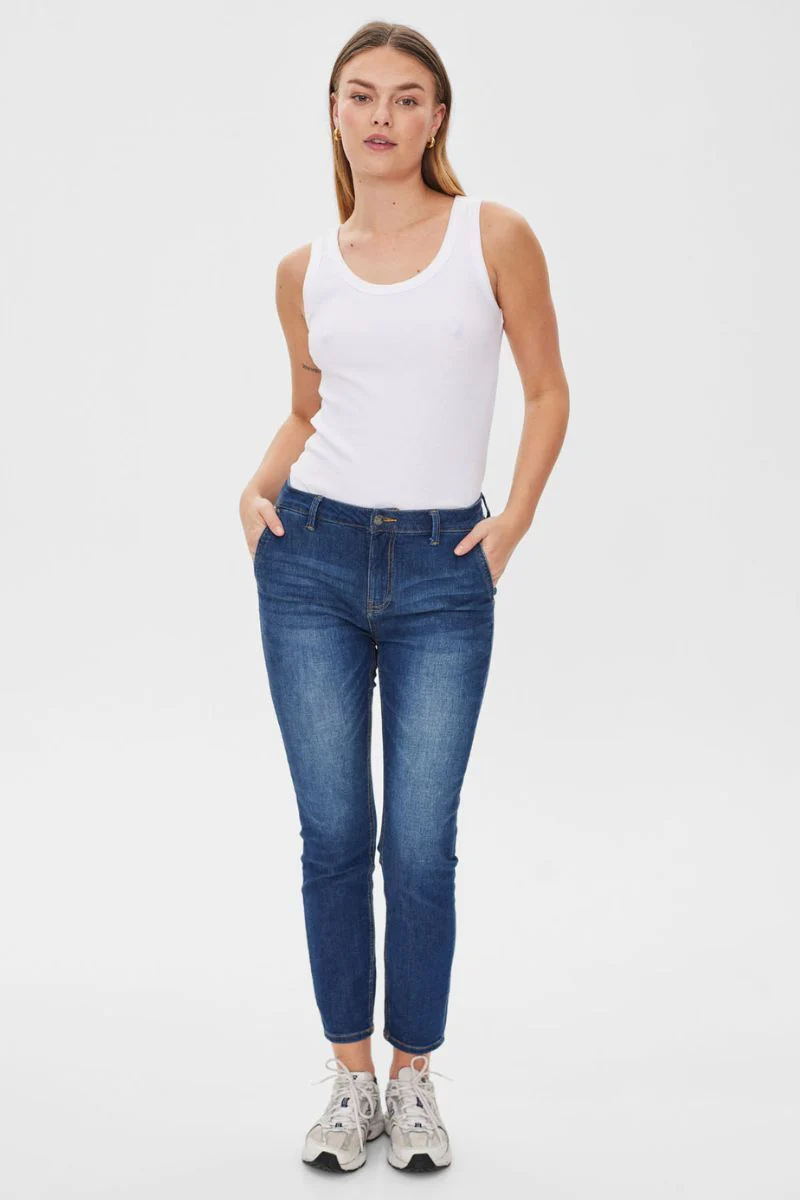 Jane Pant | Medium Blue Denim | Bukser fra Freequent - Image 12