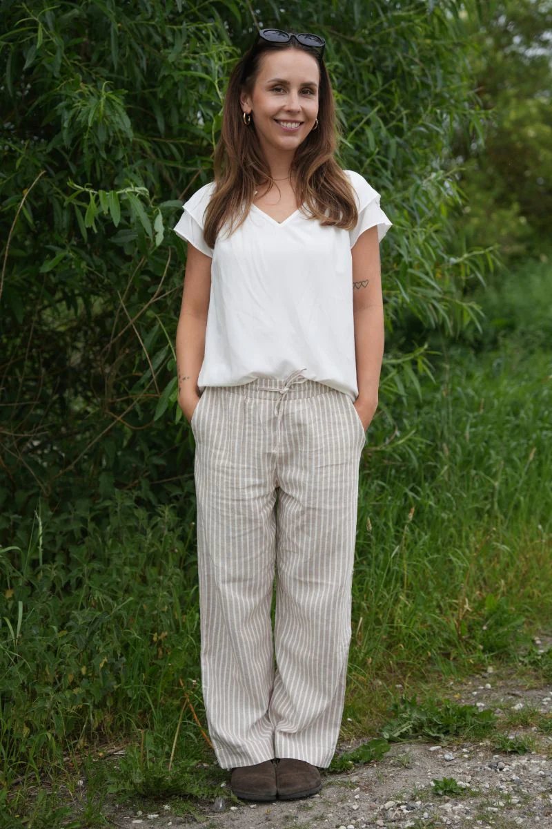 Lava Pants 204430 | Simply Taupe w. Off-White | Bukser fra Freequent - Image 10