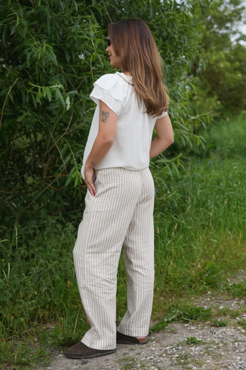 Lava Pants 204430 | Simply Taupe w. Off-White | Bukser fra Freequent - Image 5