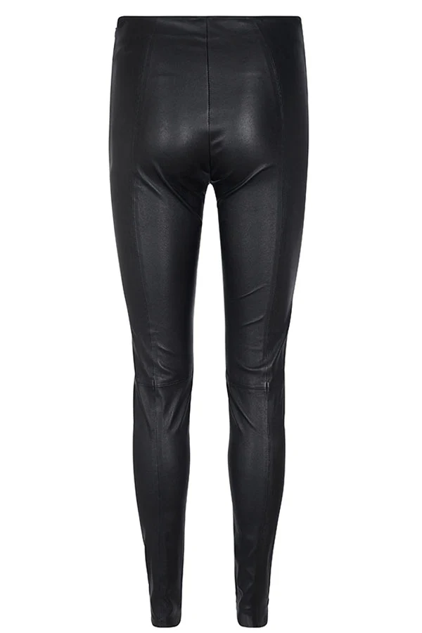 Lucille Stretch Leather Legging | Sort | Læder leggings fra Mos Mosh - Image 4
