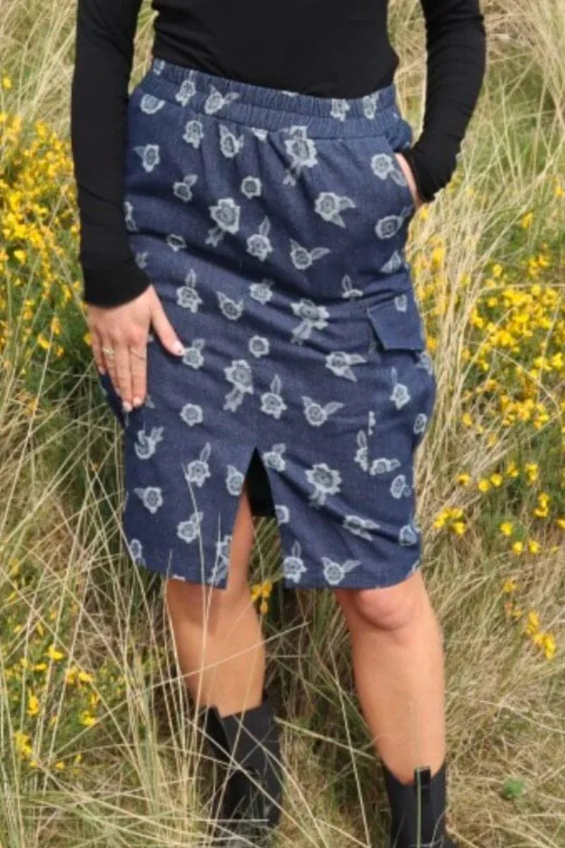 Mitty Cargo Skirt | Denim Flower | Nederdel fra Liberté - Image 3