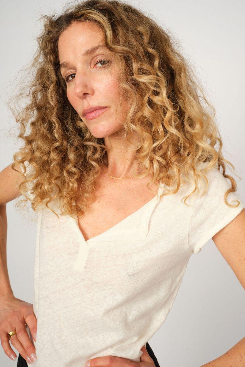 Troy Tee SS | Ecru | Basis t-shirt fra Mos Mosh - Image 11