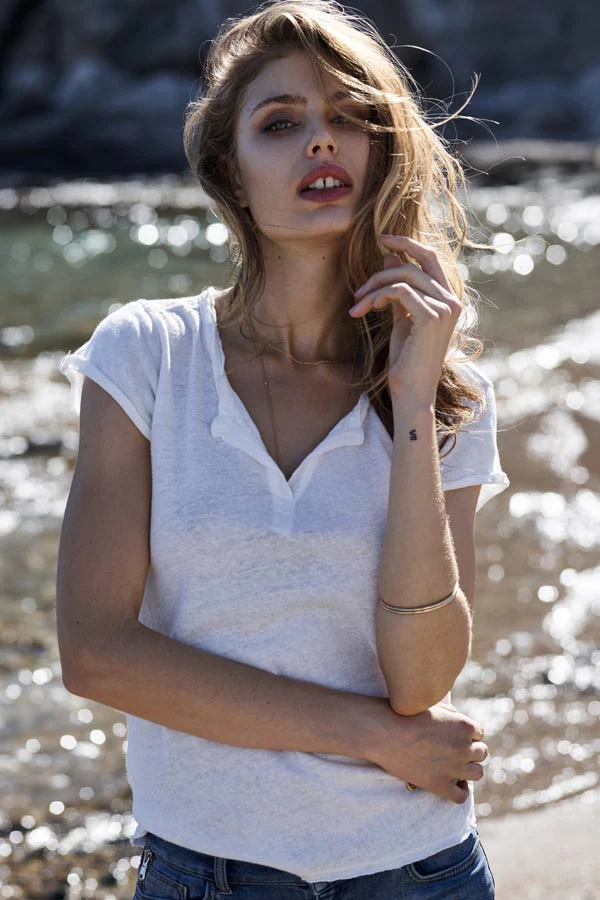 Troy Tee SS | Ecru | Basis t-shirt fra Mos Mosh - Image 8