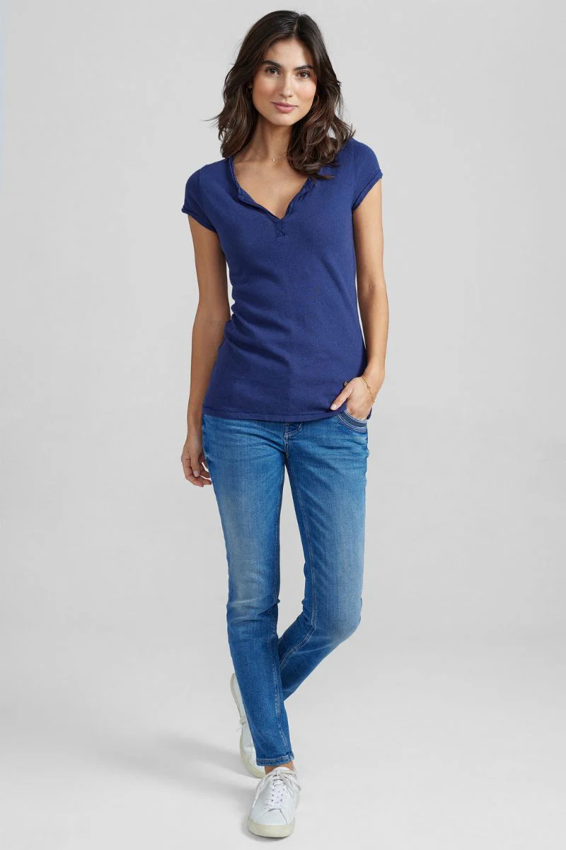 Troy Tee SS | Navy | Basis t-shirt fra Mos Mosh - Image 10