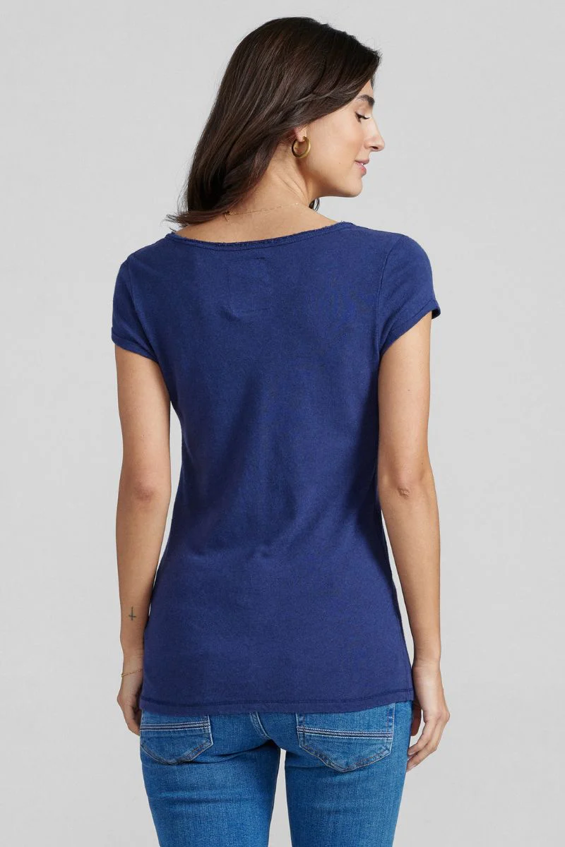 Troy Tee SS | Navy | Basis t-shirt fra Mos Mosh - Image 11