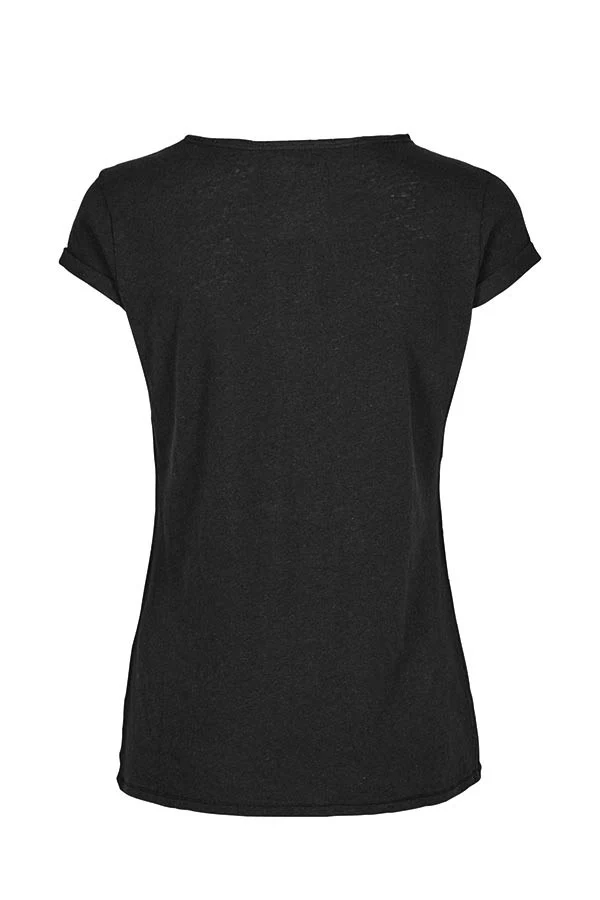 Troy Tee SS | Black | Sort basis t-shirt fra Mos Mosh - Image 3