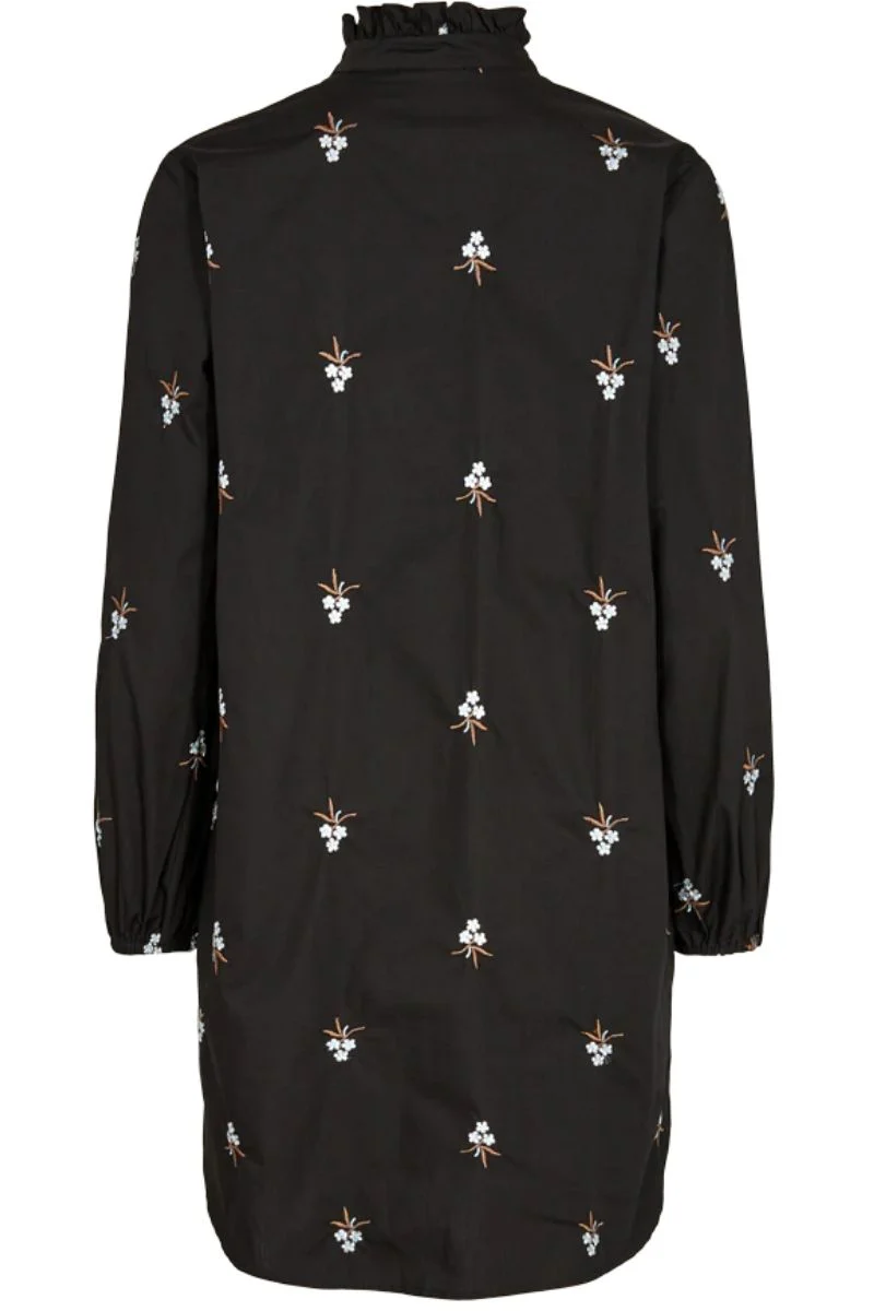 Rinai Shirt Dress Flowers | Black mix | Kjole fra Freequent - Image 3