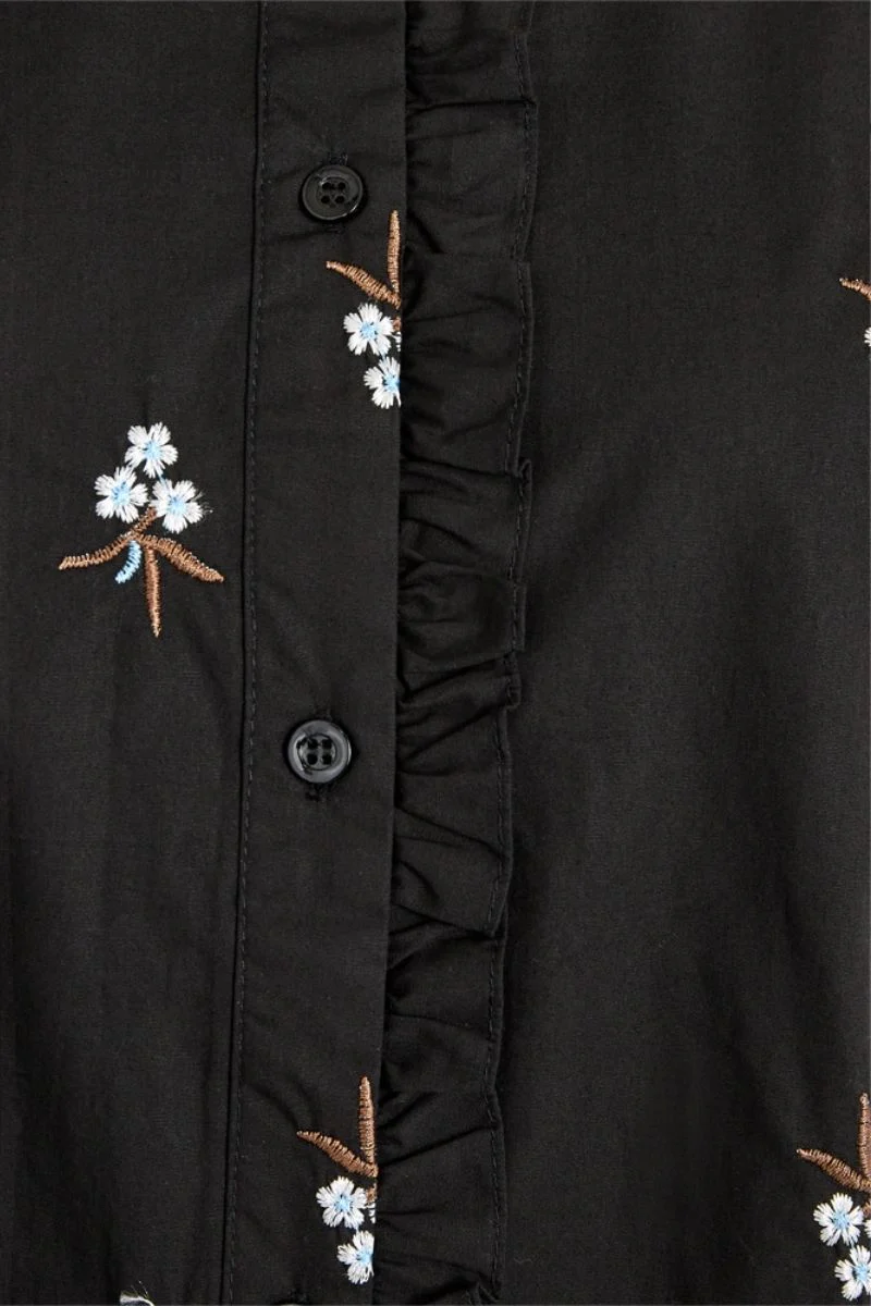 Rinai Shirt Dress Flowers | Black mix | Kjole fra Freequent - Image 4