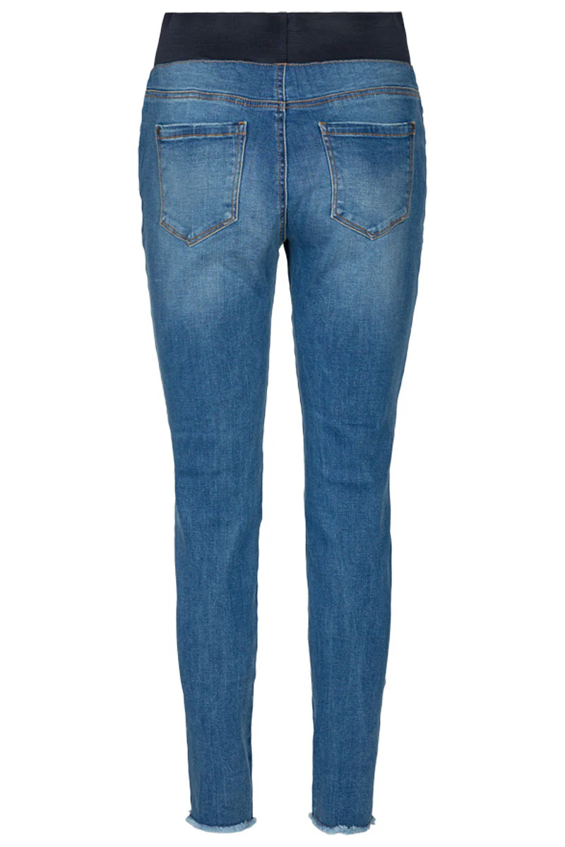 Shantal Pant Ankle Broken | Medium blue | Denim ankel leggings fra Freequent - Image 9