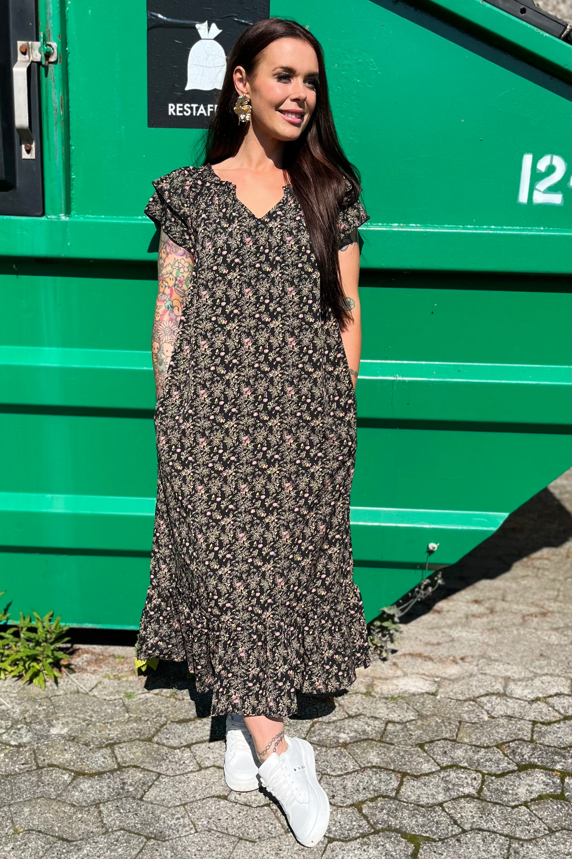 Sunrise Ming Flower Dress | Black | Kjole fra Co'couture - Image 10