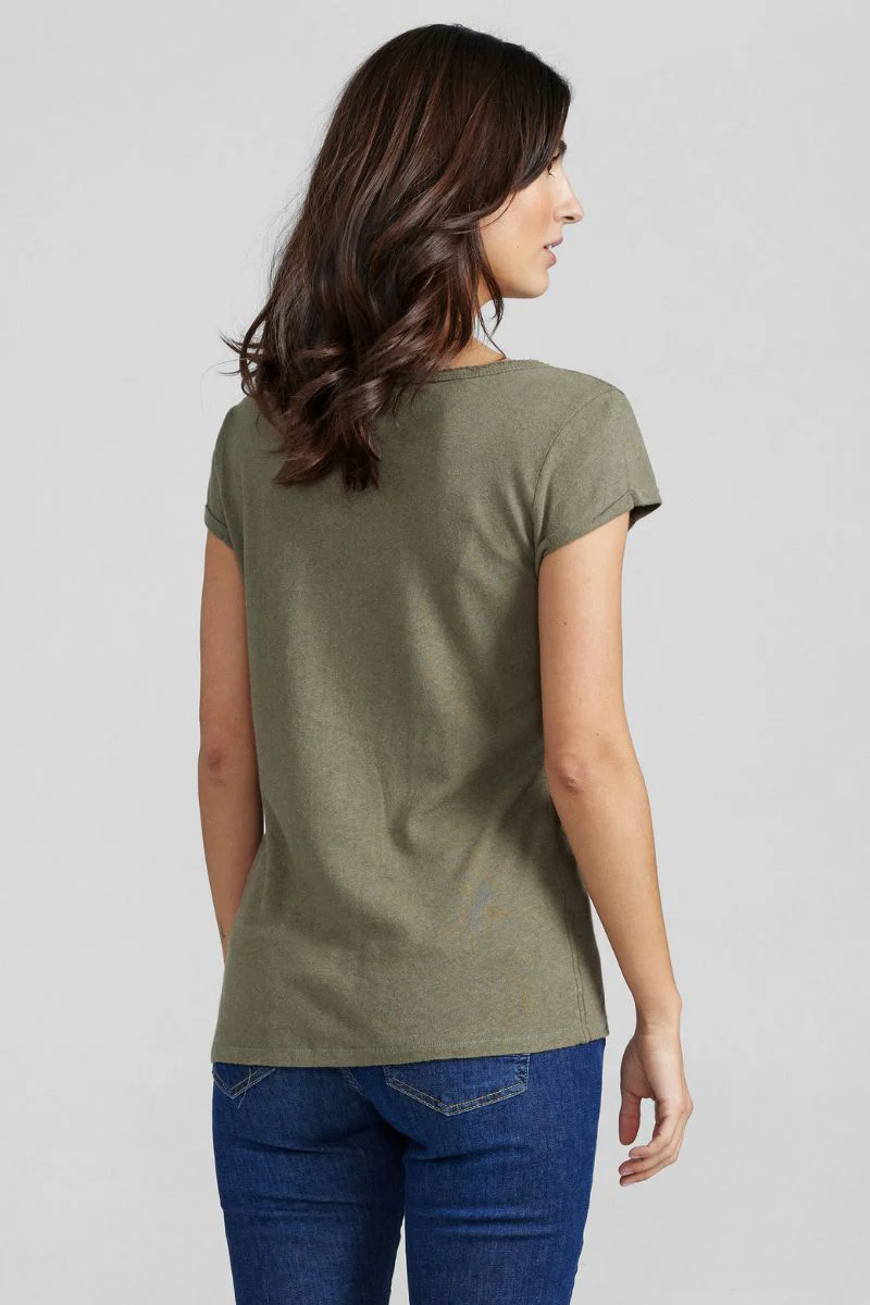 Troy Tee SS | Army | Basis t-shirt fra Mos Mosh - Image 10