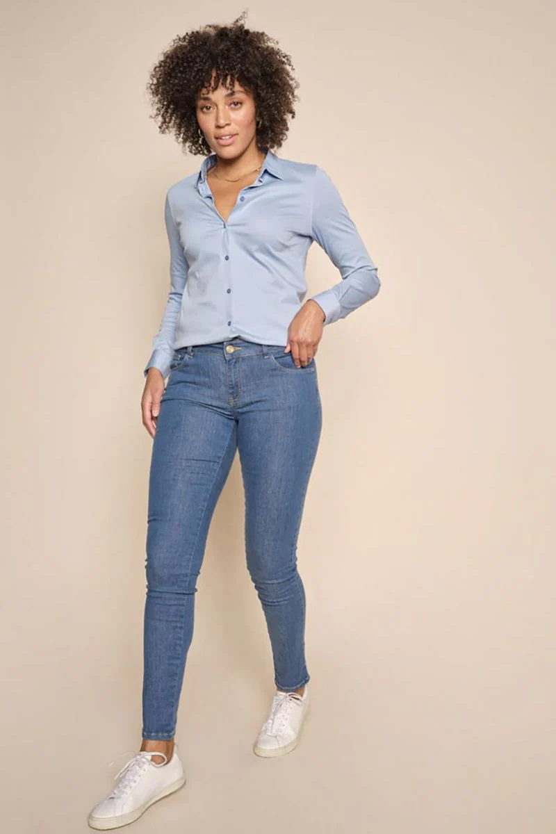 Tina Jersey Shirt | Bel air blue Jersey | Skjorte fra Mos Mosh - Image 8