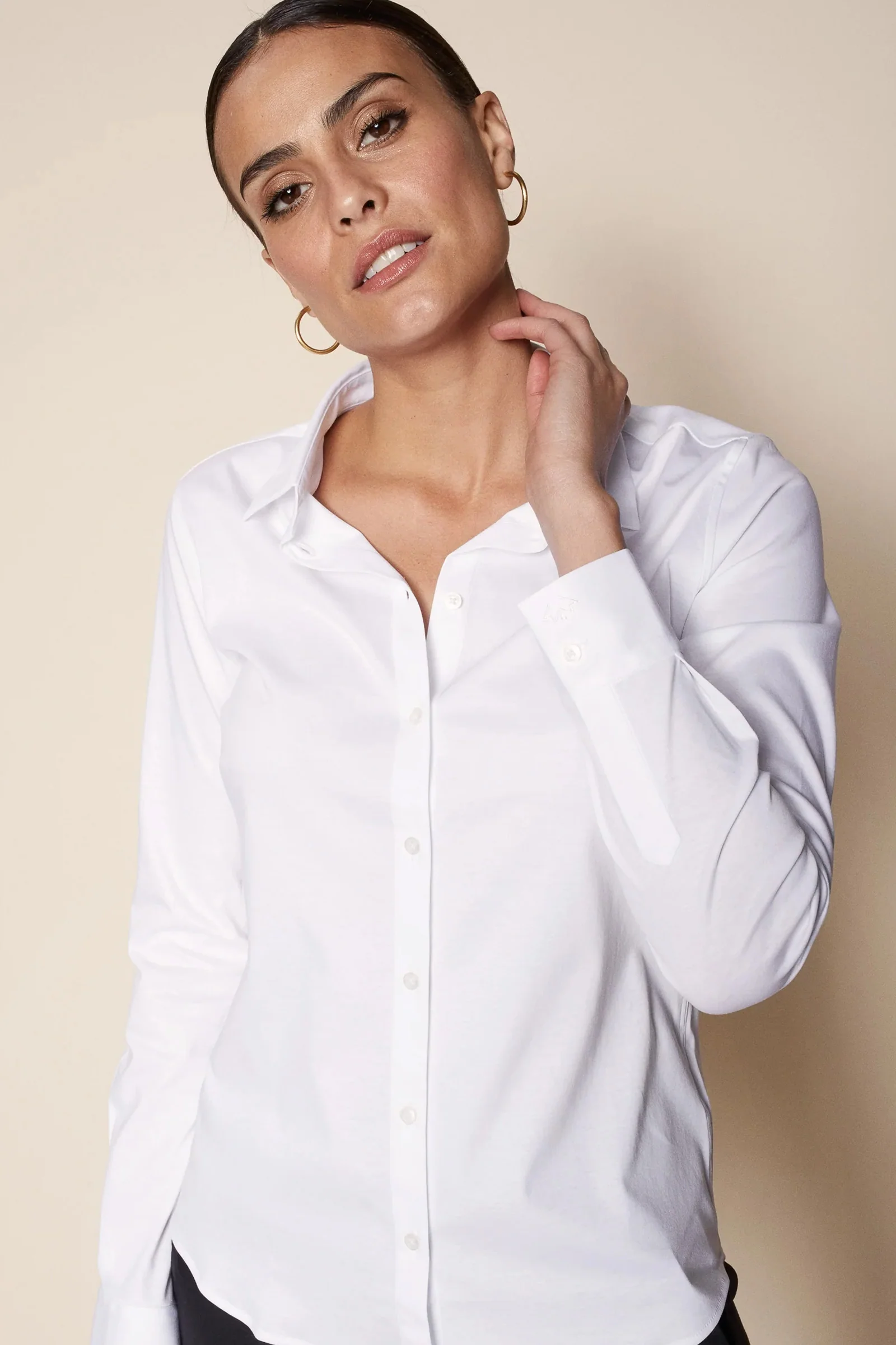 Tina Jersey Shirt | White | Jersey skjorte fra Mos Mosh - Image 14