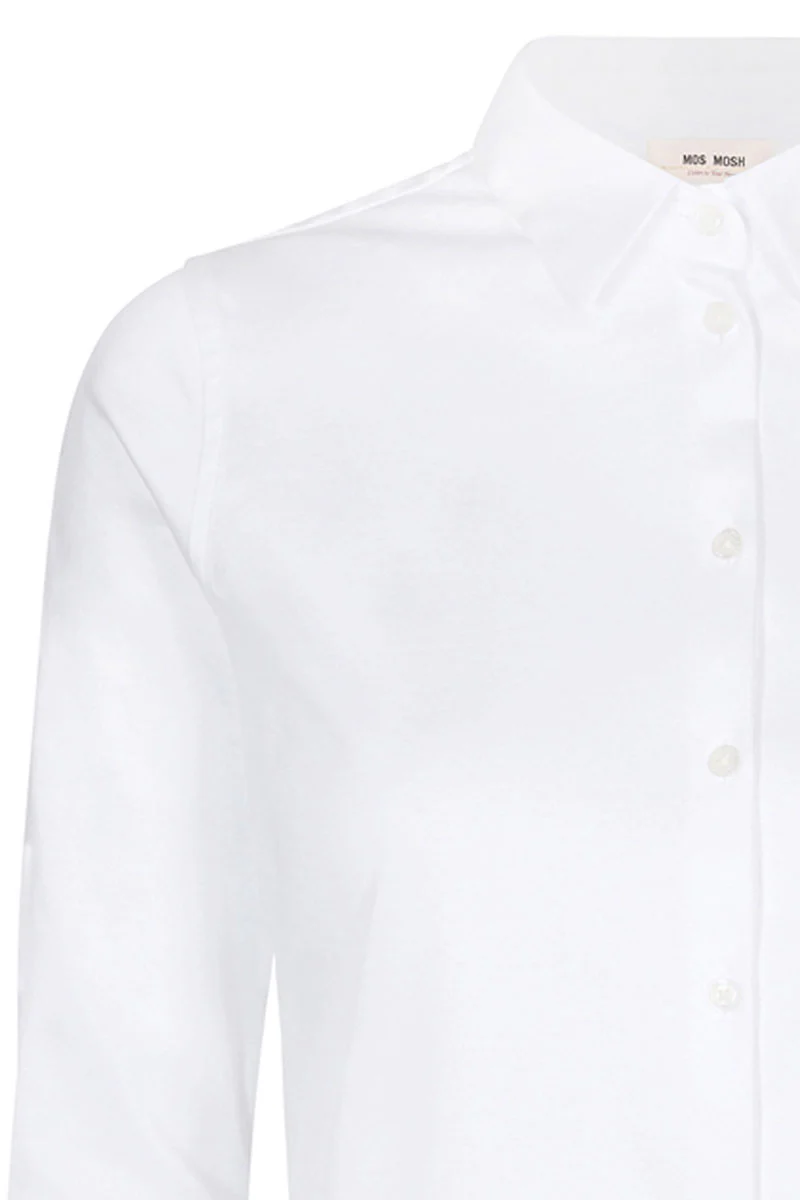 Tina Jersey Shirt | White | Jersey skjorte fra Mos Mosh - Image 4