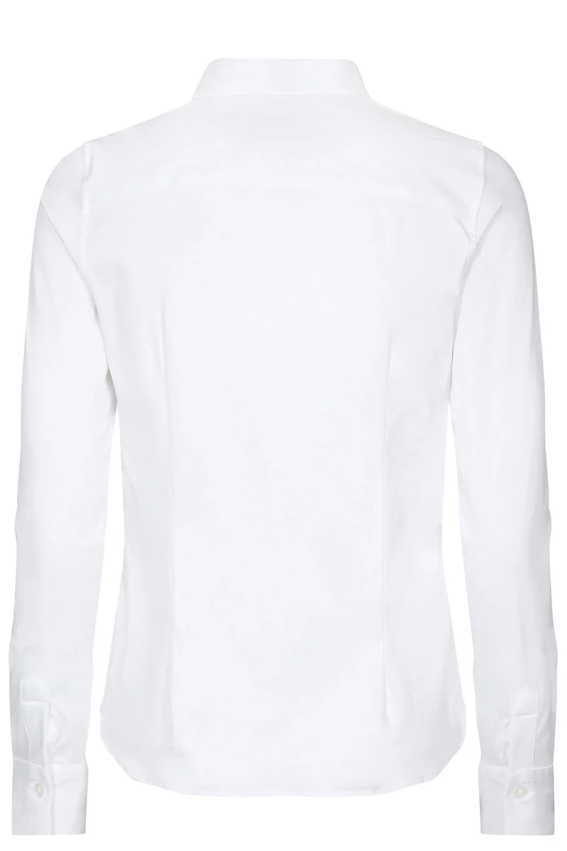 Tina Jersey Shirt | White | Jersey skjorte fra Mos Mosh - Image 6